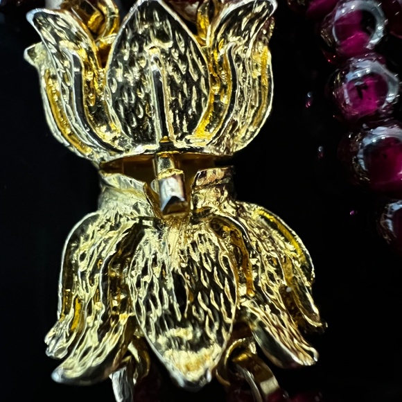 Vintage Garnet Coral Pink Angel Skin Necklace 3.8mm Beads 4 strand 24" u… - Picture 6 of 10